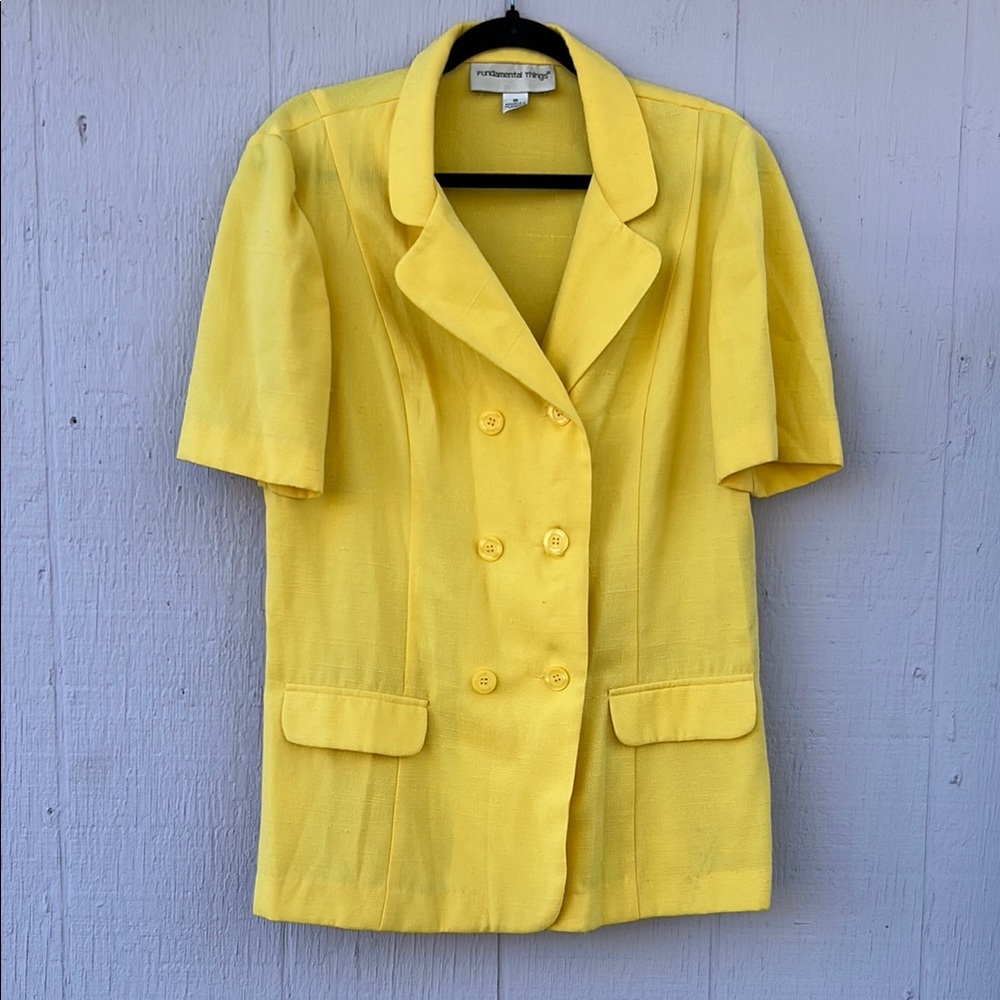 Vintage 80’s Yellow Double-Breasted Women's Blazer